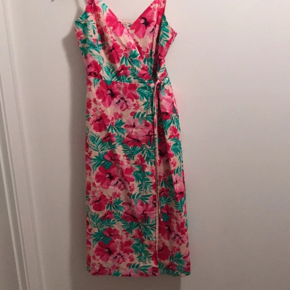 NWOT JCrew Cotton Floral Wrap Dress sz 00